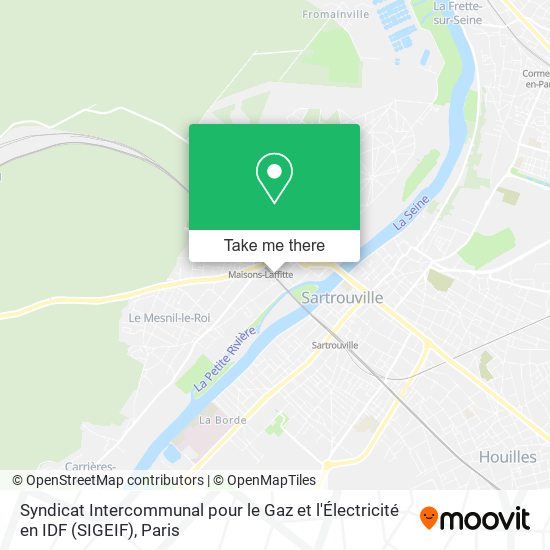 Mapa Syndicat Intercommunal pour le Gaz et l'Électricité en IDF (SIGEIF)