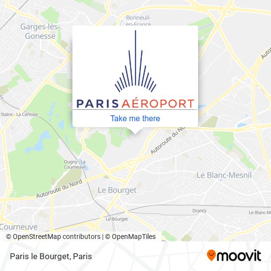 Mapa Paris le Bourget