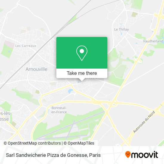 Sarl Sandwicherie Pizza de Gonesse map