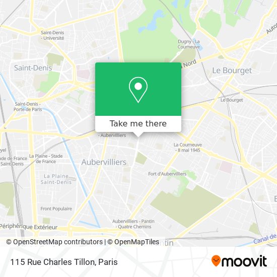 Mapa 115 Rue Charles Tillon