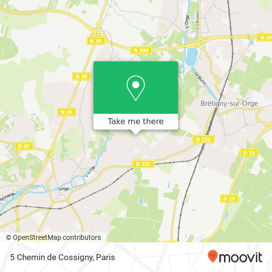 Mapa 5 Chemin de Cossigny
