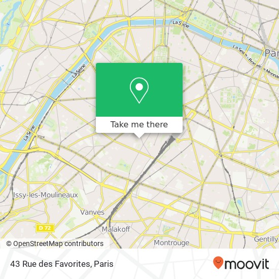 Mapa 43 Rue des Favorites