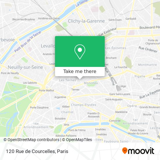 Mapa 120 Rue de Courcelles