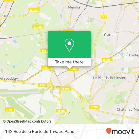 Mapa 142 Rue de la Porte de Trivaux