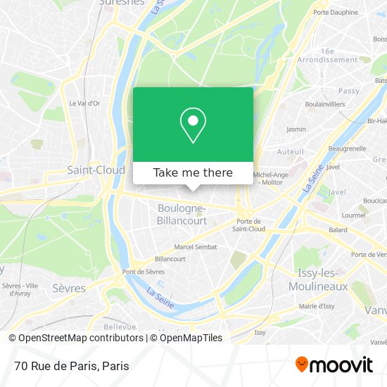 Mapa 70 Rue de Paris