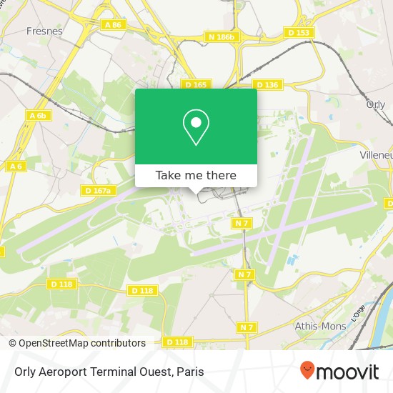 Mapa Orly Aeroport Terminal Ouest