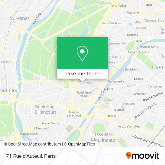 Mapa 71 Rue d'Auteuil