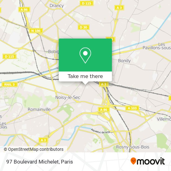 Mapa 97 Boulevard Michelet