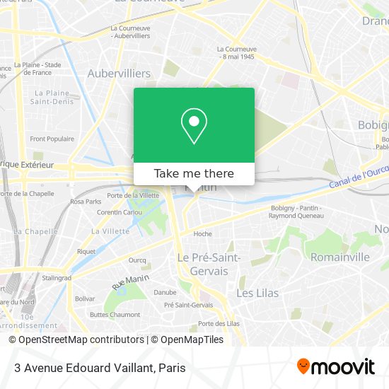 Mapa 3 Avenue Edouard Vaillant