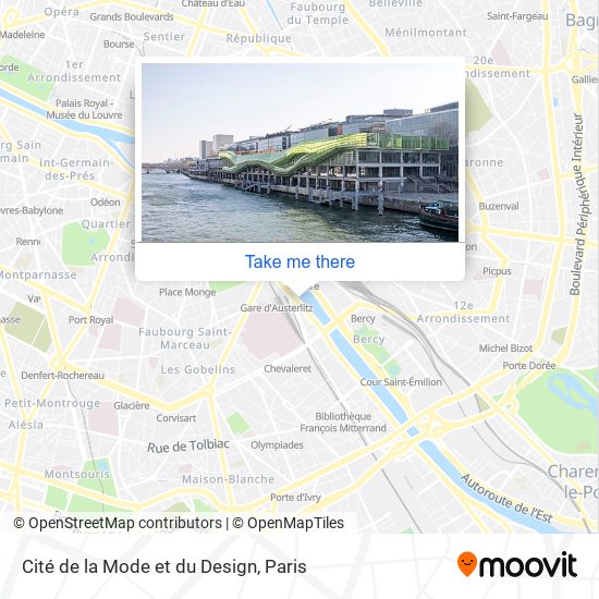 Mapa Cité de la Mode et du Design