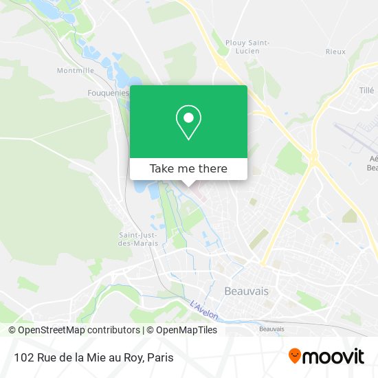Mapa 102 Rue de la Mie au Roy