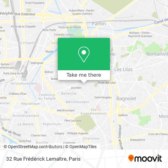 Mapa 32 Rue Frédérick Lemaître