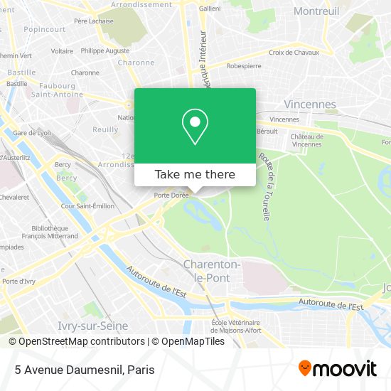 Mapa 5 Avenue Daumesnil