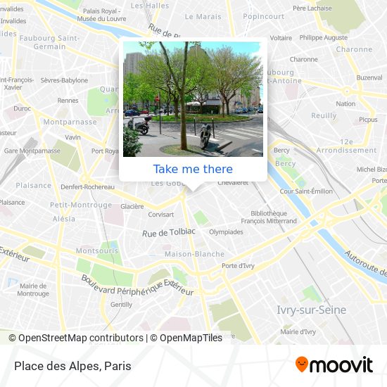 Mapa Place des Alpes