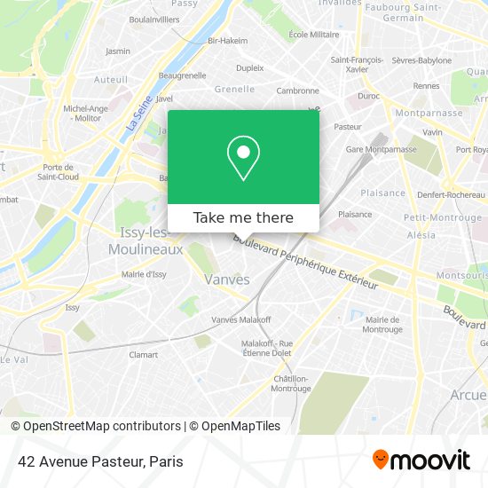 Mapa 42 Avenue Pasteur