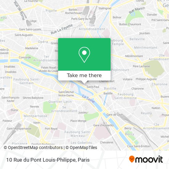 Mapa 10 Rue du Pont Louis-Philippe