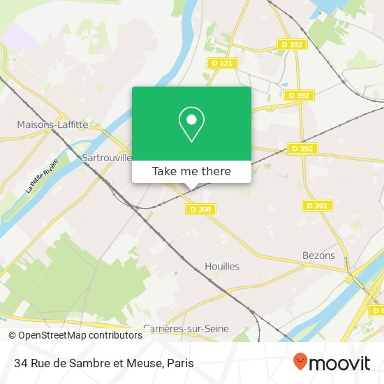 Mapa 34 Rue de Sambre et Meuse