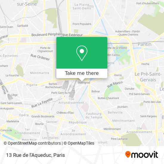 Mapa 13 Rue de l'Aqueduc