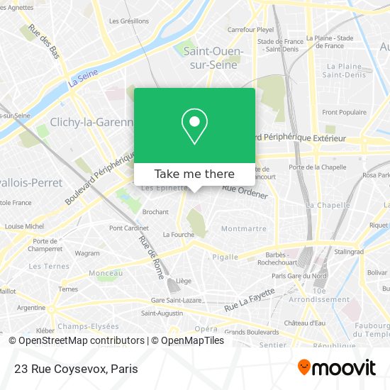 Mapa 23 Rue Coysevox