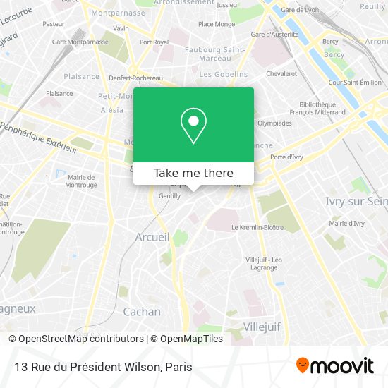 Mapa 13 Rue du Président Wilson