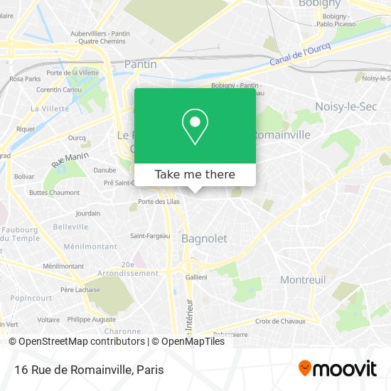 16 Rue de Romainville map