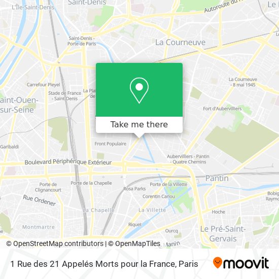 Mapa 1 Rue des 21 Appelés Morts pour la France