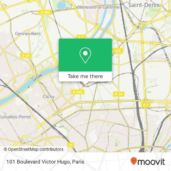 Mapa 101 Boulevard Victor Hugo