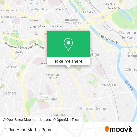 Mapa 1 Rue Henri Martin