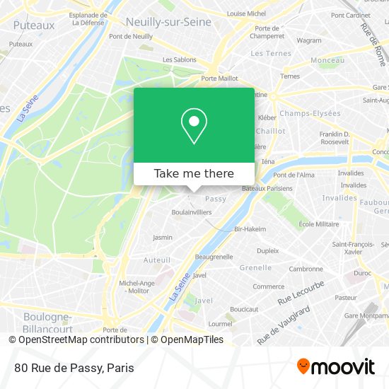 Mapa 80 Rue de Passy