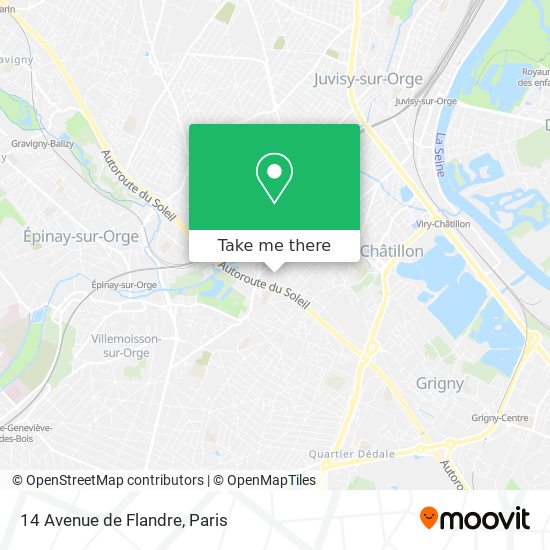 Mapa 14 Avenue de Flandre