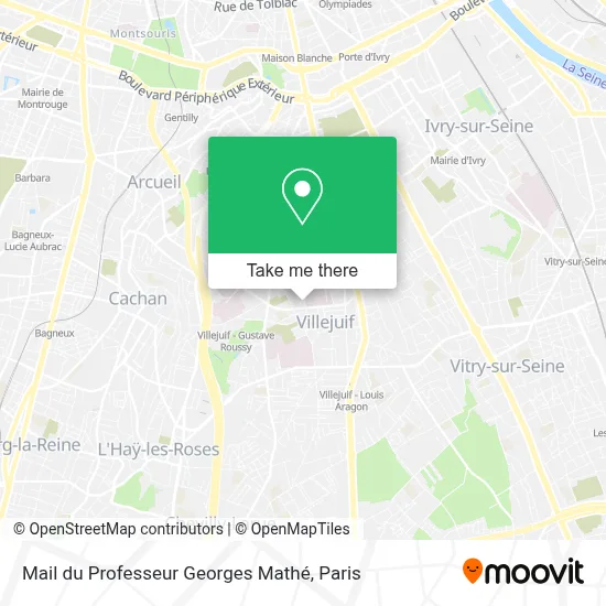 Mail du Professeur Georges Mathé map