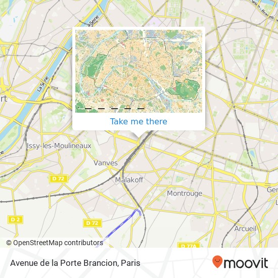 Avenue de la Porte Brancion map