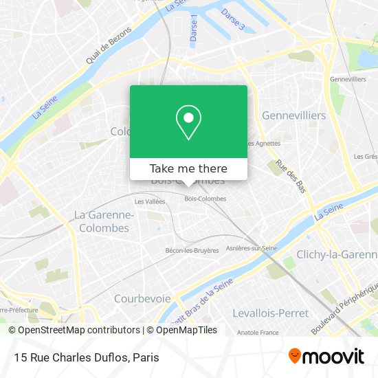 Mapa 15 Rue Charles Duflos