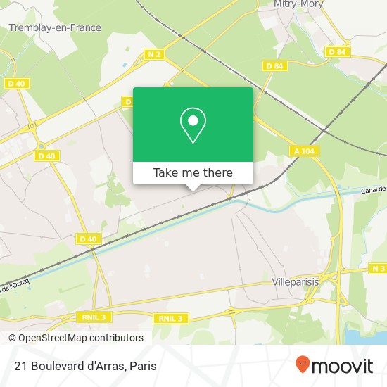 Mapa 21 Boulevard d'Arras