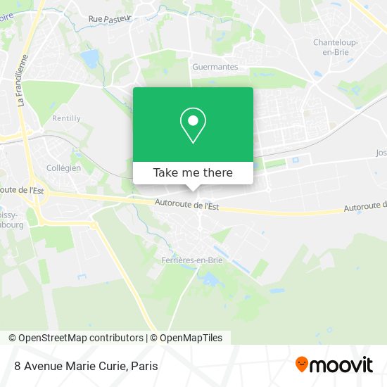 Mapa 8 Avenue Marie Curie