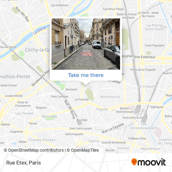 Rue Etex map