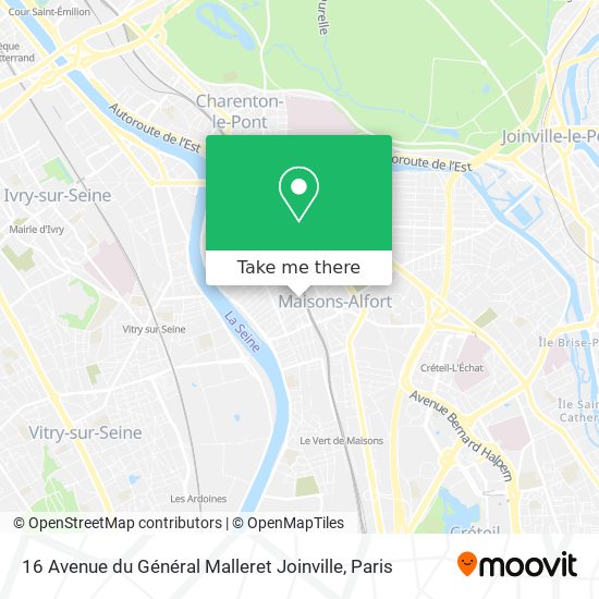 Mapa 16 Avenue du Général Malleret Joinville