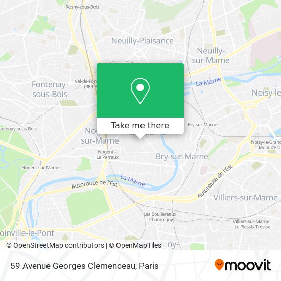 Mapa 59 Avenue Georges Clemenceau