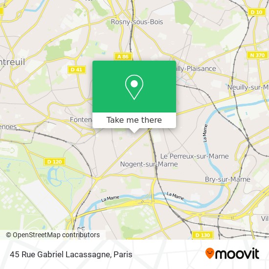Mapa 45 Rue Gabriel Lacassagne
