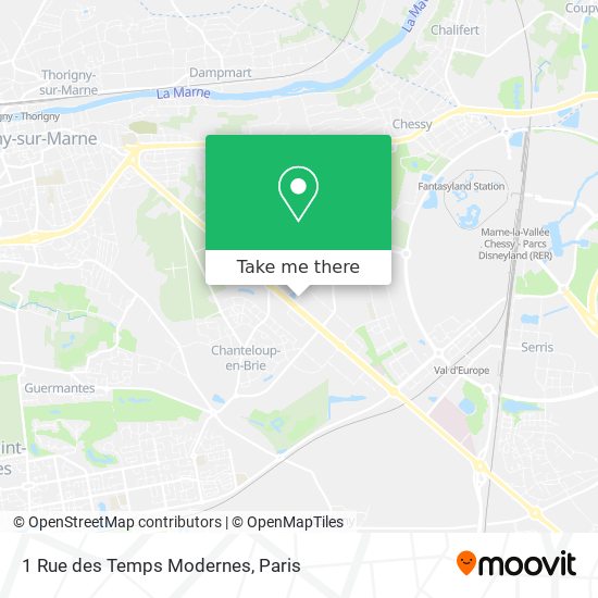 Mapa 1 Rue des Temps Modernes