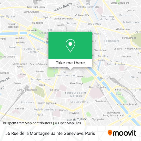 56 Rue de la Montagne Sainte Geneviève map