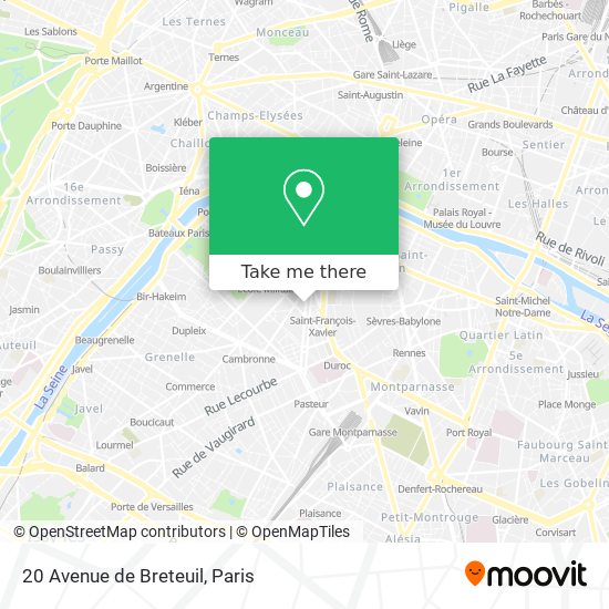 Mapa 20 Avenue de Breteuil