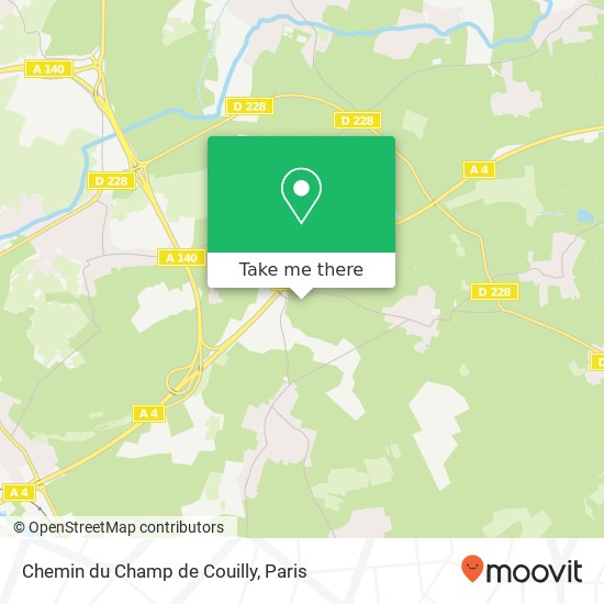 Mapa Chemin du Champ de Couilly