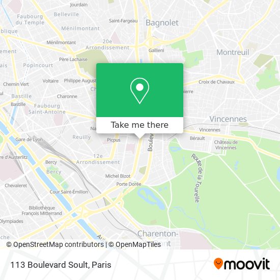 Mapa 113 Boulevard Soult