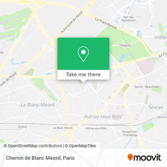 Mapa Chemin de Blanc Mesnil