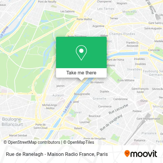 Rue de Ranelagh - Maison Radio France map