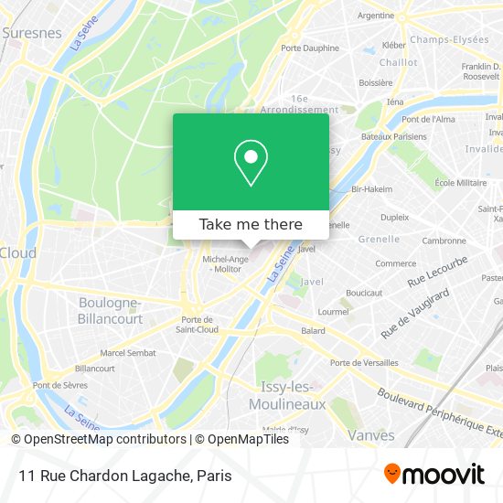 Mapa 11 Rue Chardon Lagache