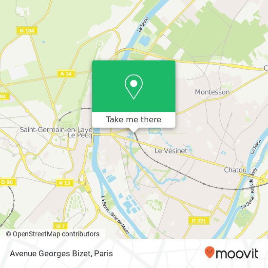 Mapa Avenue Georges Bizet