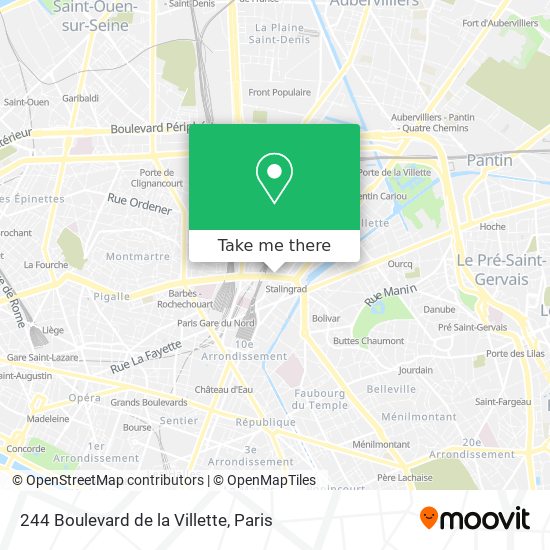 Mapa 244 Boulevard de la Villette