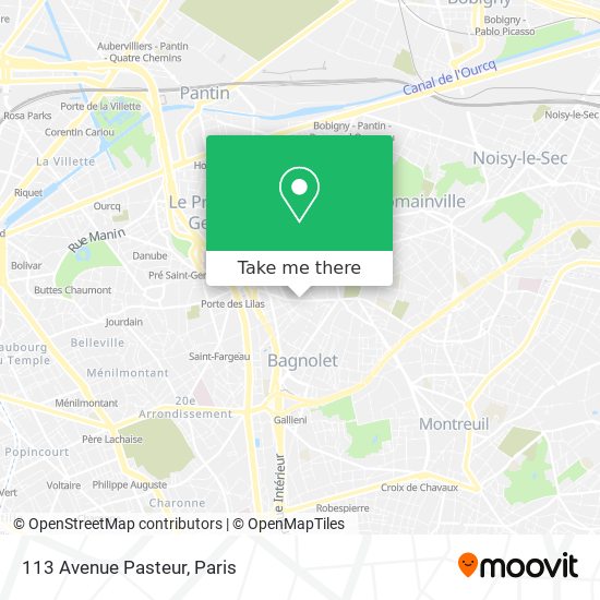 113 Avenue Pasteur map